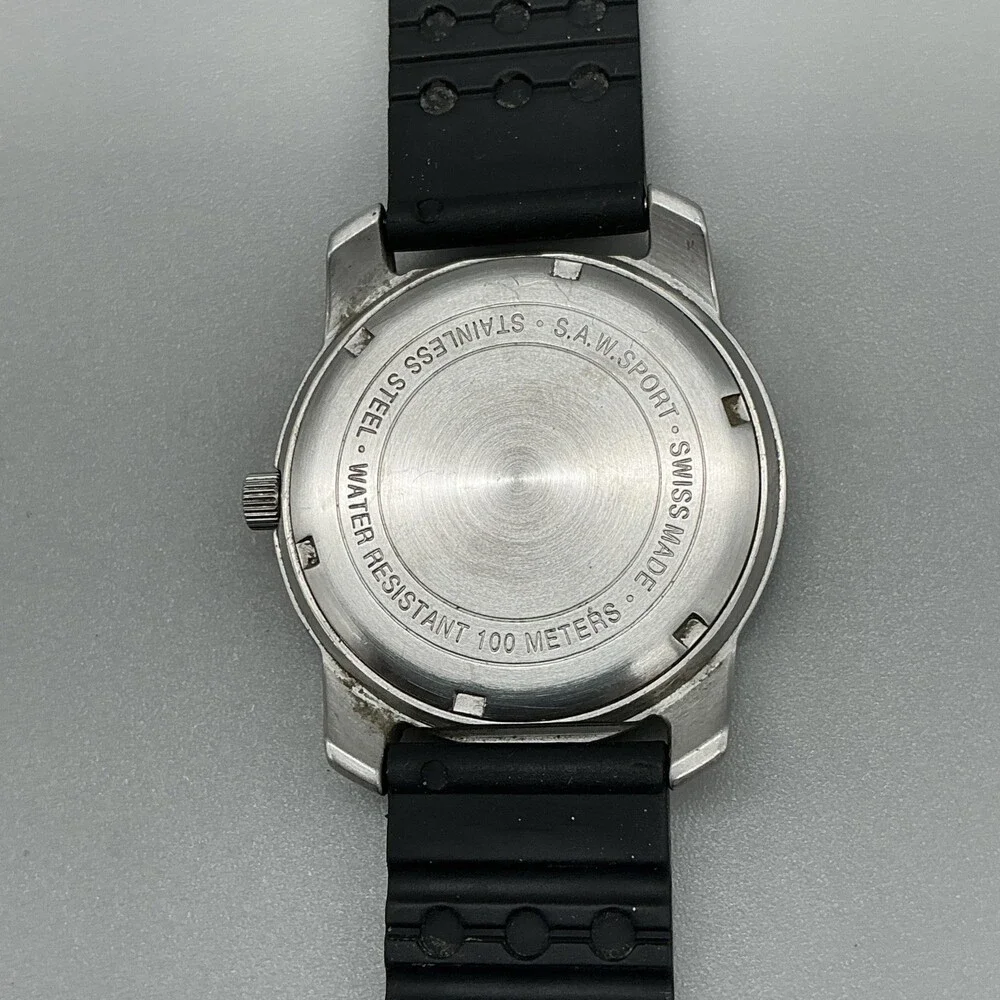 Victorinox S.A.W. Sport Mens Watch 38mm Black Dial Date Swiss Made New Battery